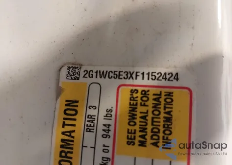 2015 Chevrolet Impala Limited Ltz z USA, uszkodzony, nr VIN 2G1WC5E3XF1152424